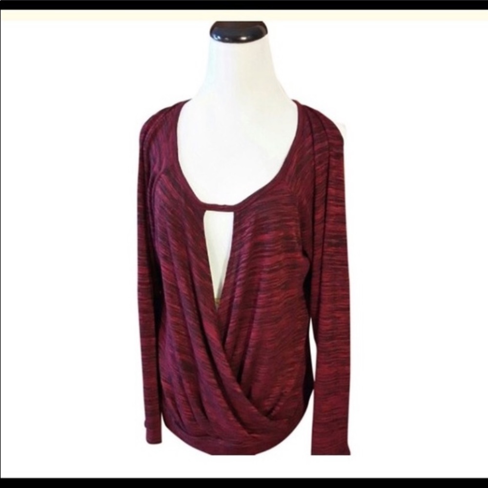 Sexy Red/Black Drop Neck OPEN shoulder top